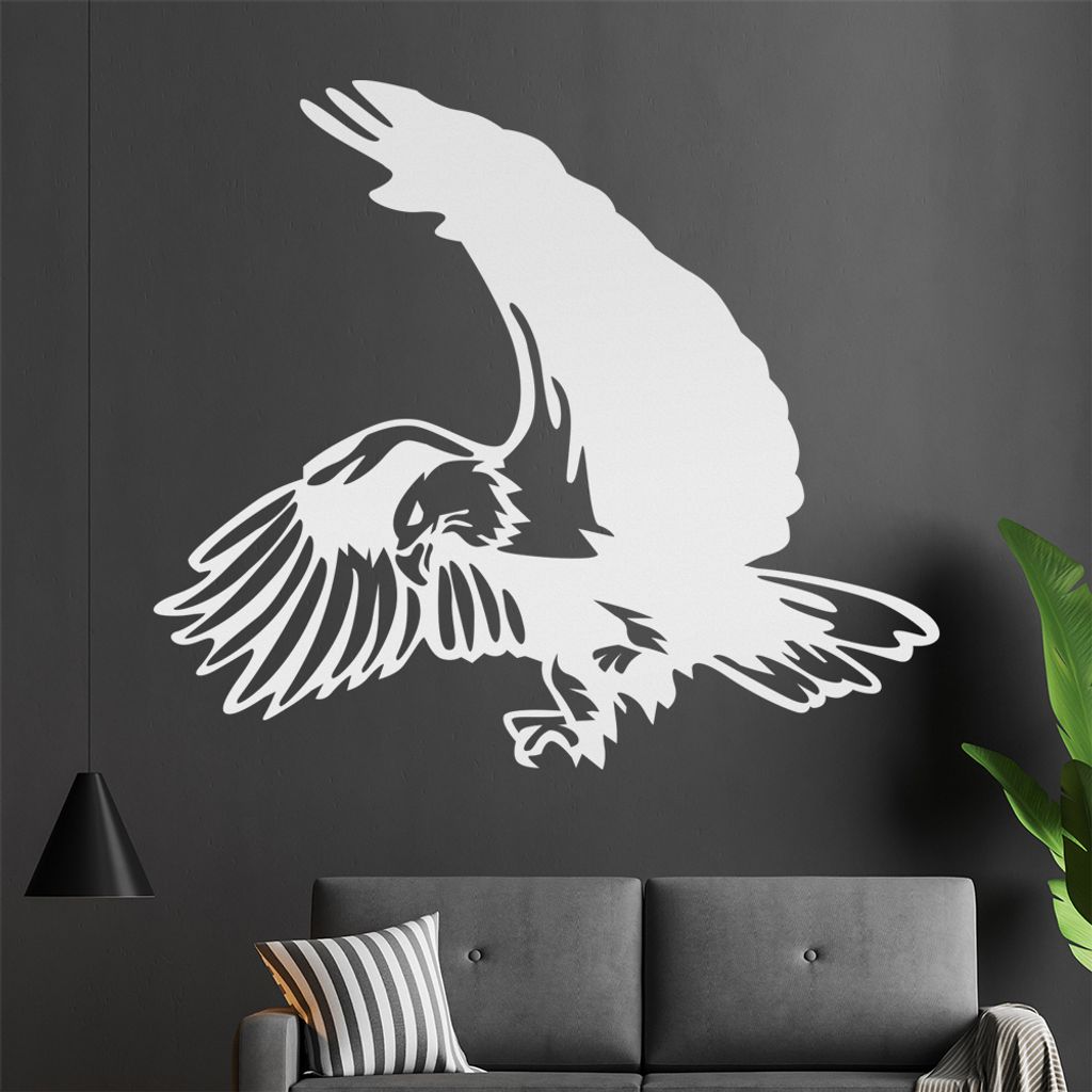 Adler Wandtattoo in 6 Größen - Wandaufkleber Wall Sticker - Dekoration, Küche, Wohnzimmer, Schlafzimmer, Badezimmer