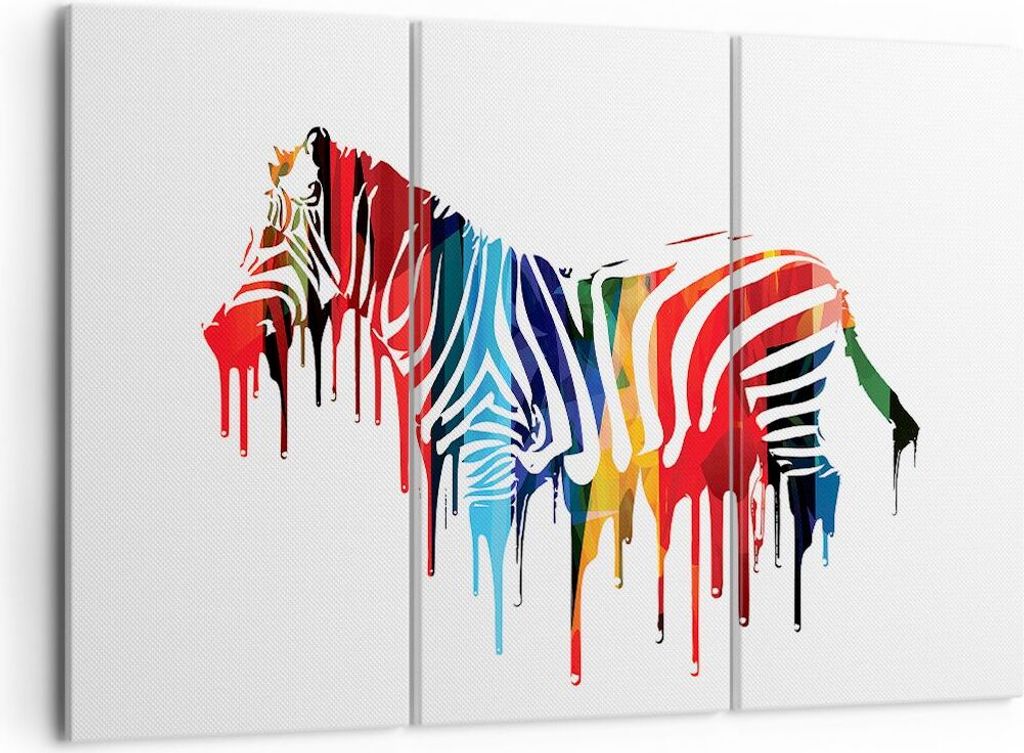 Bild auf Leinwand - Leinwandbild - Zebra Detail digital wild - 105x70cm - Wand Bild - Wanddeko - Leinwanddruck - Bilder - Kunstdruck - Wanddekorati...