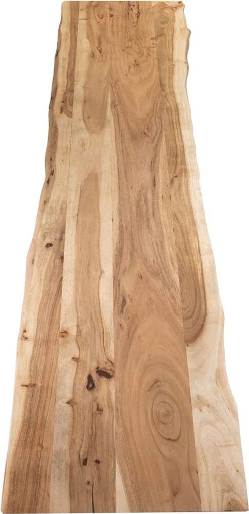 Tischplatte 200x40 cm Curtis, Holzplatte Akazienholz massiv + naturfarben + lackiert, Baumkanten-Platte für Heimwerker, Arbeitsplatten, Tische & F...