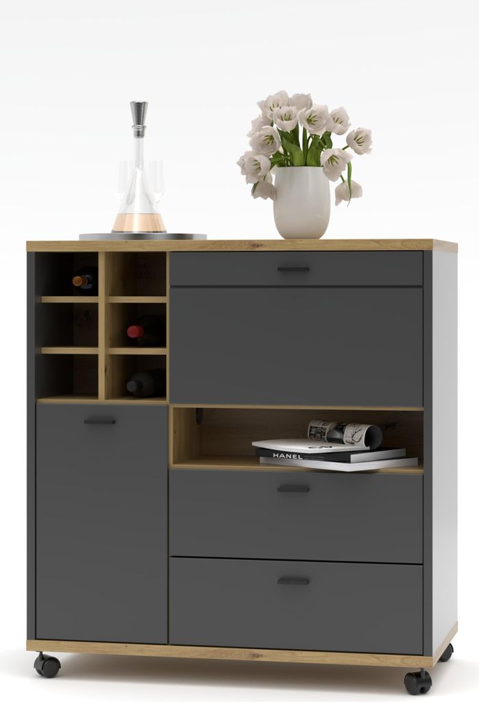 Raumteiler HARPER WILLIAMS BHT 105x112x53 cm grau Bücher-Regal