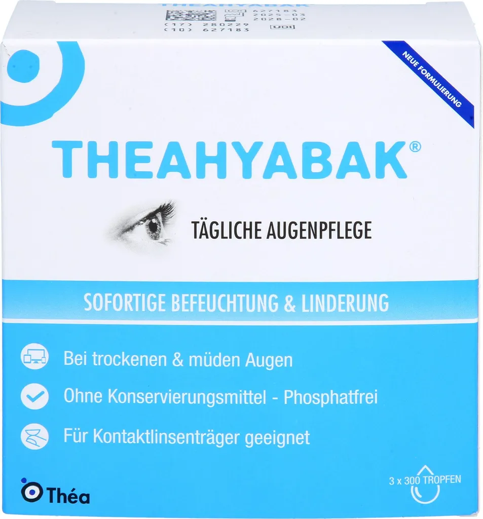 Théa Hyabak Collyre Hydratant 30ml pour le Soin Quotidien des Yeux Secs