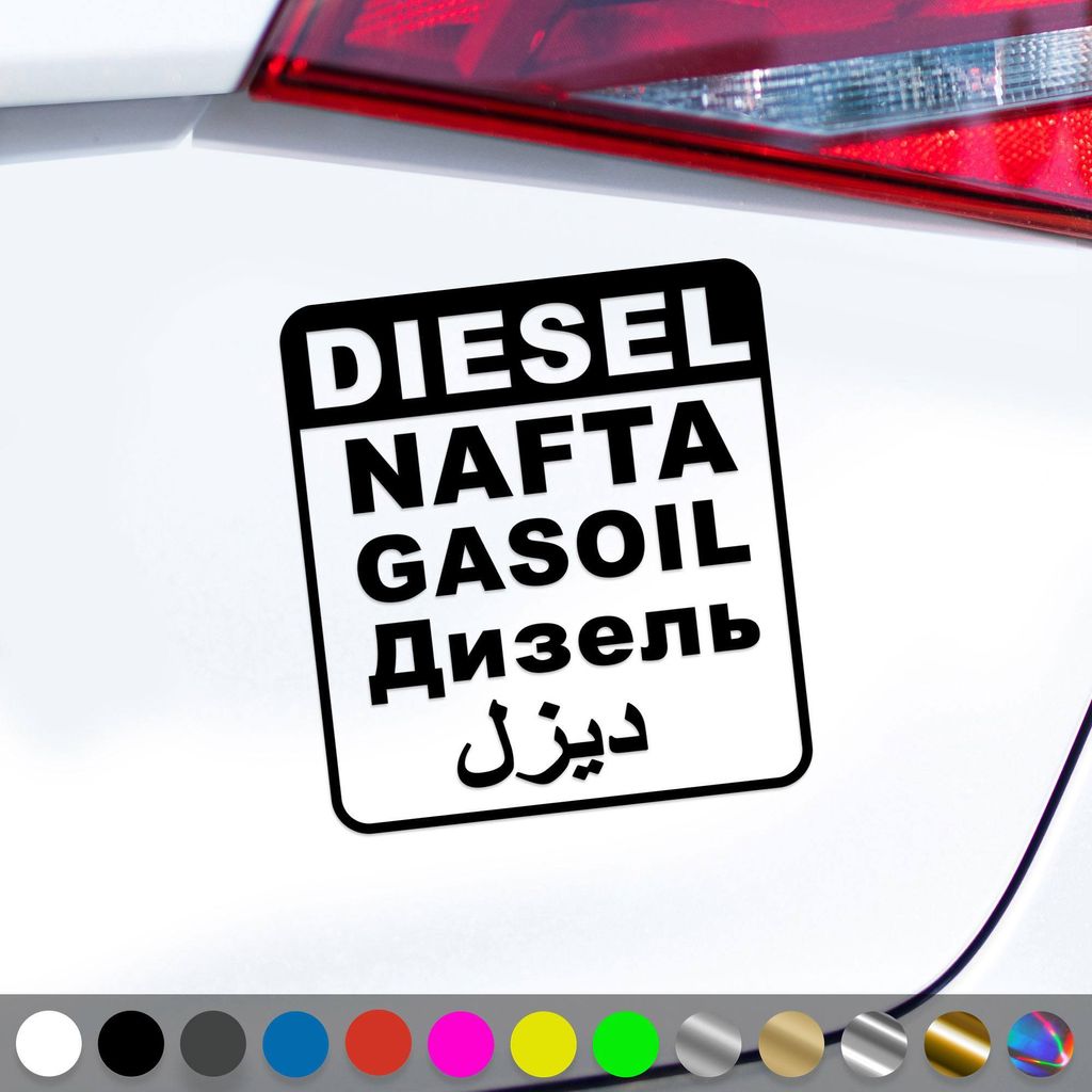 PantherPixel Diesel Aufkleber Mehrsprachig Gasoil Nafta Produktbild 