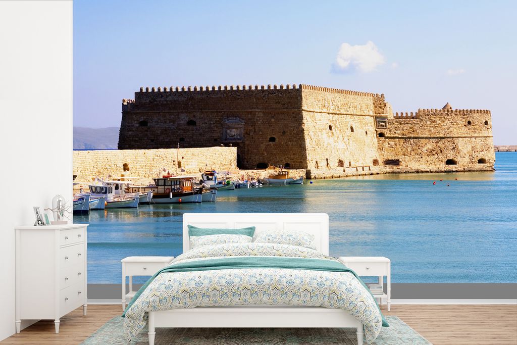 MuchoWow Fototapete für Wohnzimmer oder Schlafzimmer Wandtapete Vinyl Motivtapete Heraklion - Kreta - Griechenland - 420x280 cm - Zimmer für Ki...