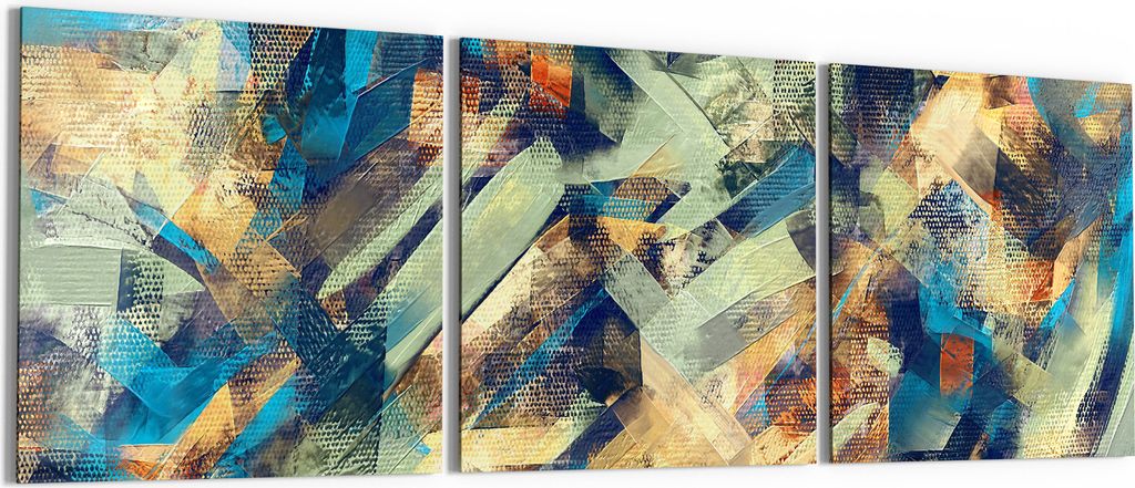DEQORI Glasbild Echtglas 3x50x50 cm 'Kreative Wirbel' Wandbilder XXL groß
