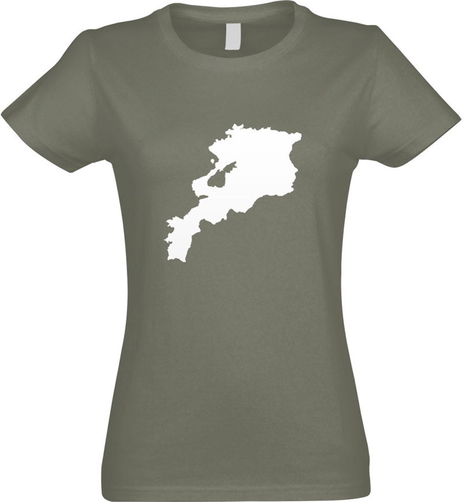 Kiwistar - T-Shirt tailliert - Damen - Olive - Armenien Umriss Kontur - mit Motiv Bedruckt - Funshirt Design - Sport - Freizeit - Damen - XL