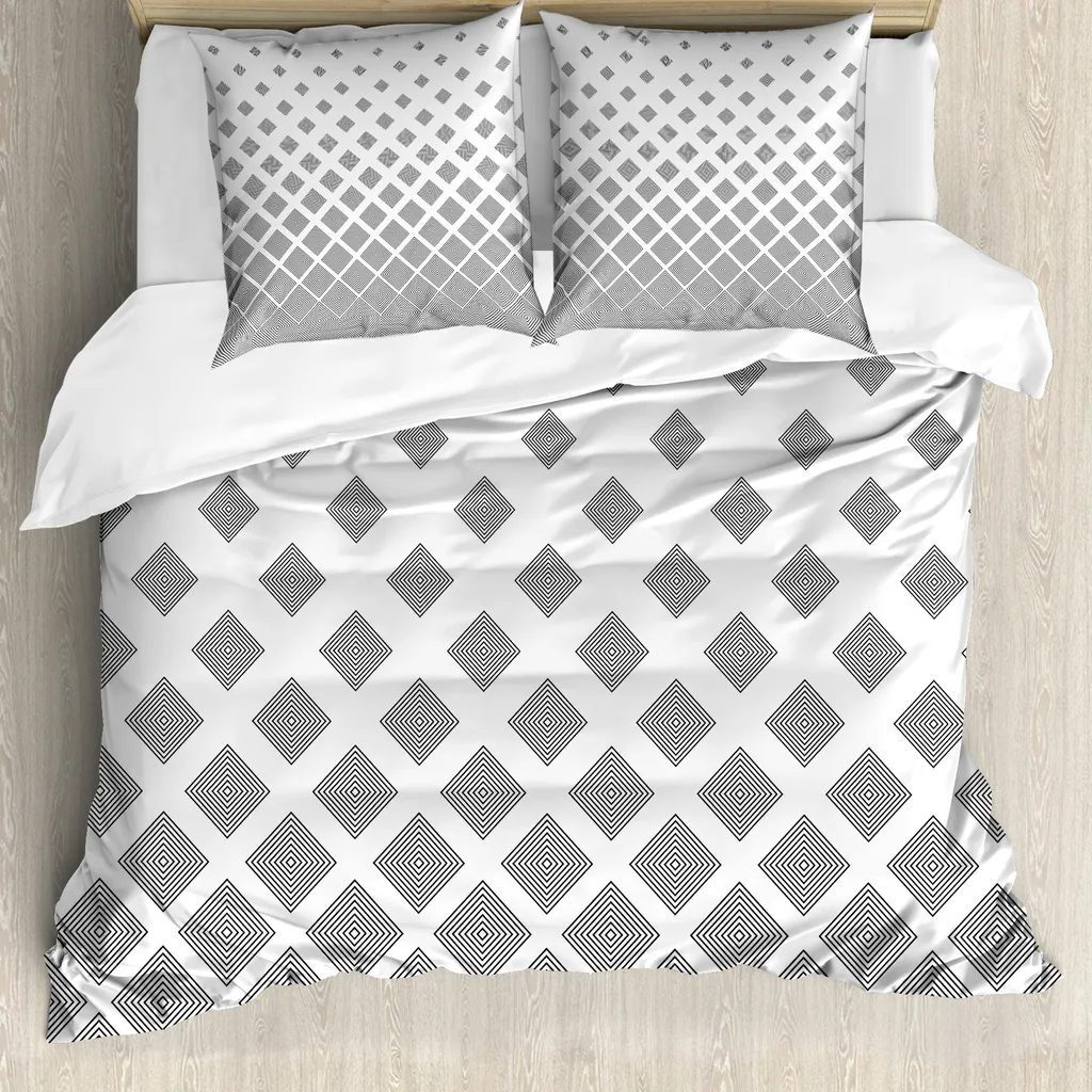 Set Copripiumino Anallergico ABAKUHAUS 200x200 Bianco e Nero Moderno