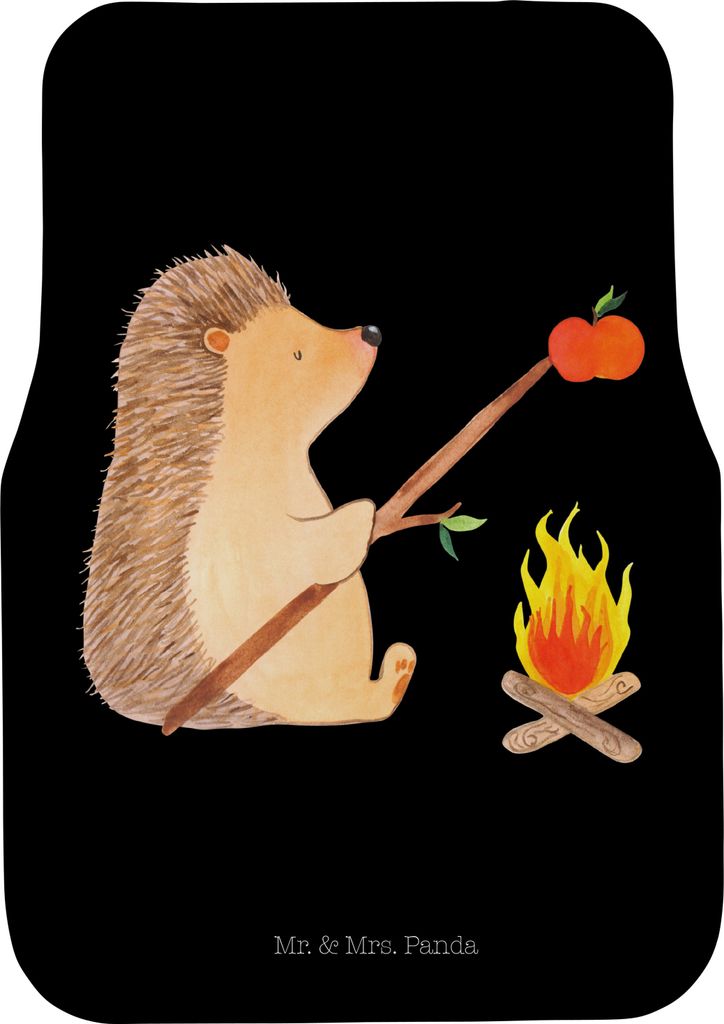 Mr. & Mrs. Panda Automatte Igel Grillen - Schwarz - Geschenk, Autofußmatte, Sinn Des Lebens, Ziele, Spruch, Fußmatte Auto, Lustige Sprüche, Arbe...