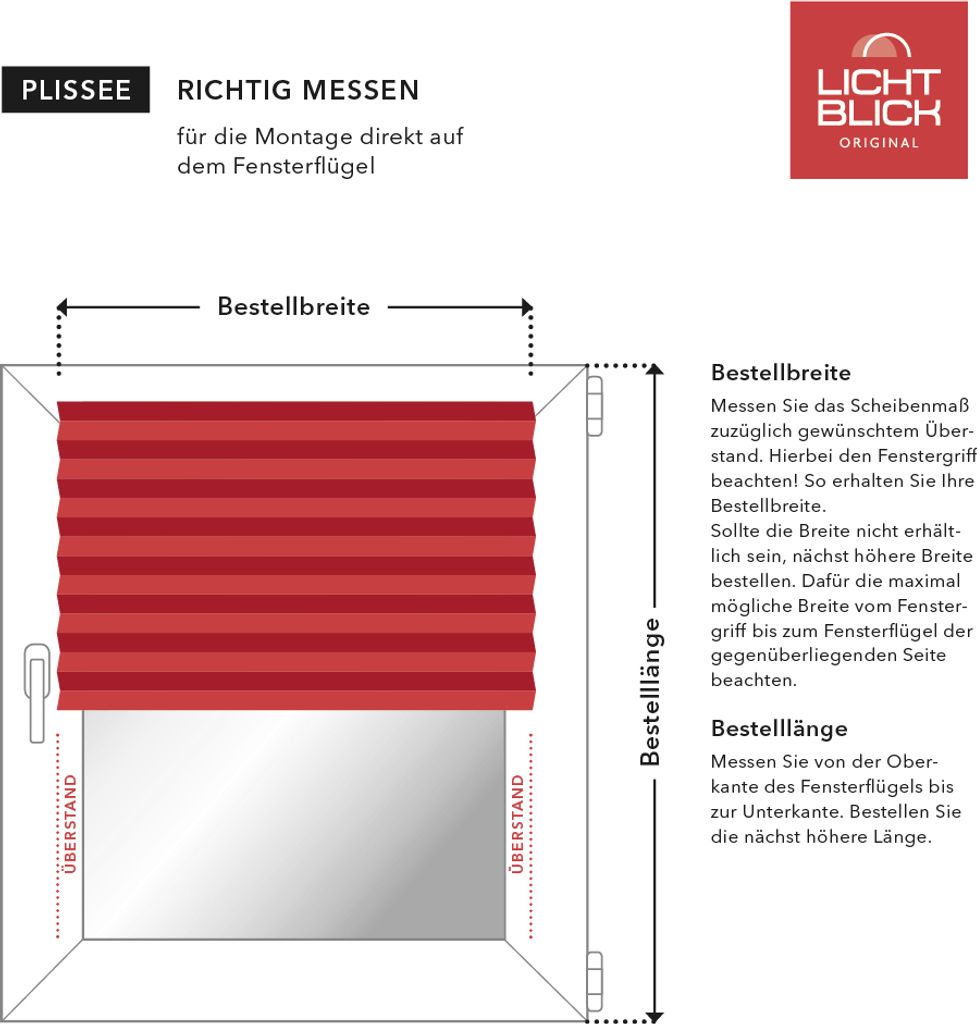 Plissee Klemmfix, ohne Bohren, verspannt Grau 45 cm x 13 Produktbild 6