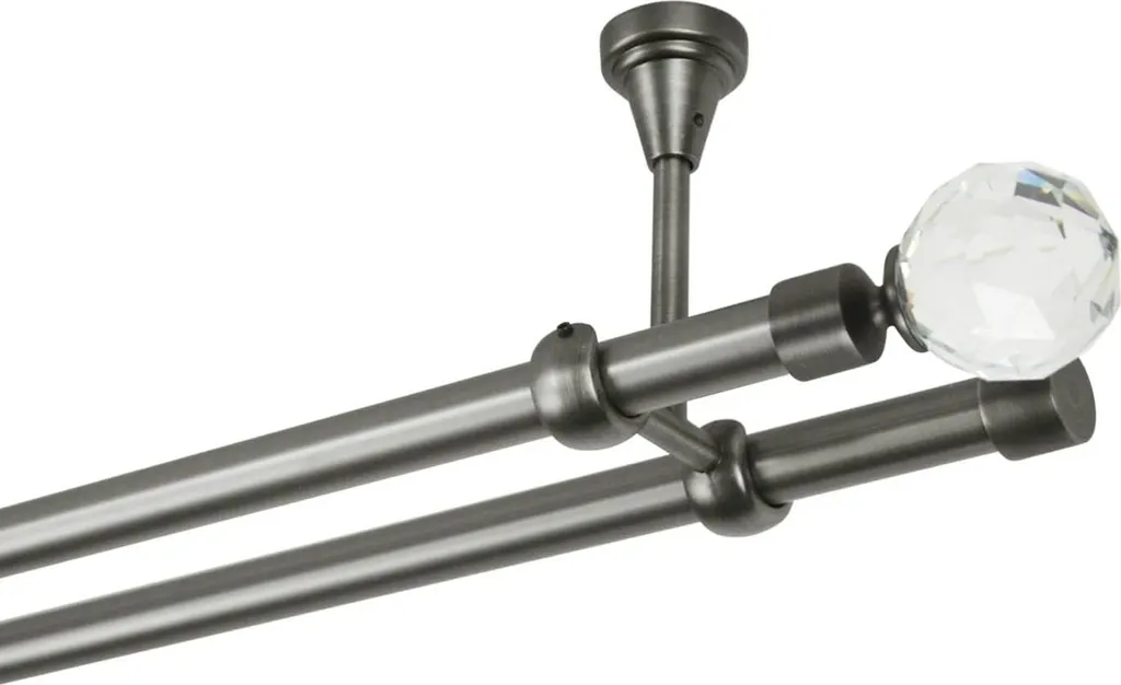 MDEKOR - Barra Per Tende, Asta Per Tende Da 16 Mm, A Due Vie: Acciaio