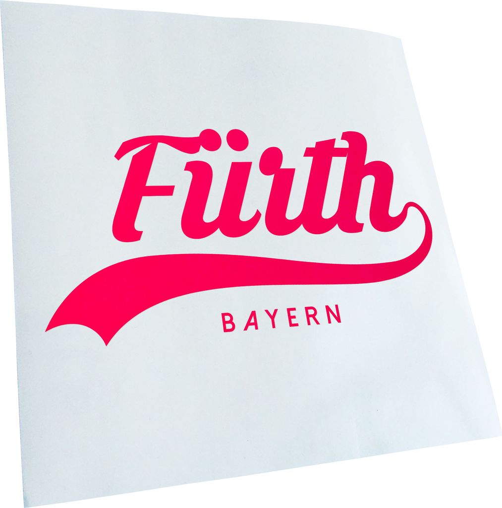 Kiwistar - Autoaufkleber - Fürth Bayern - Hellrosa - 20x10cm - Aufkleber für Auto, Laptop, Fahrrad, LKW, Motorrad mehrfarbig JDM Decal Racing