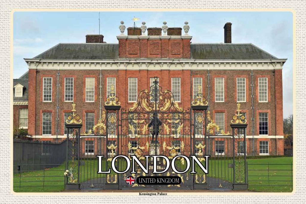 vianmo Holzschild 20x30 cm London England Kensington Palace Bildmotiv Reisemotiv Abenteuer Reisen