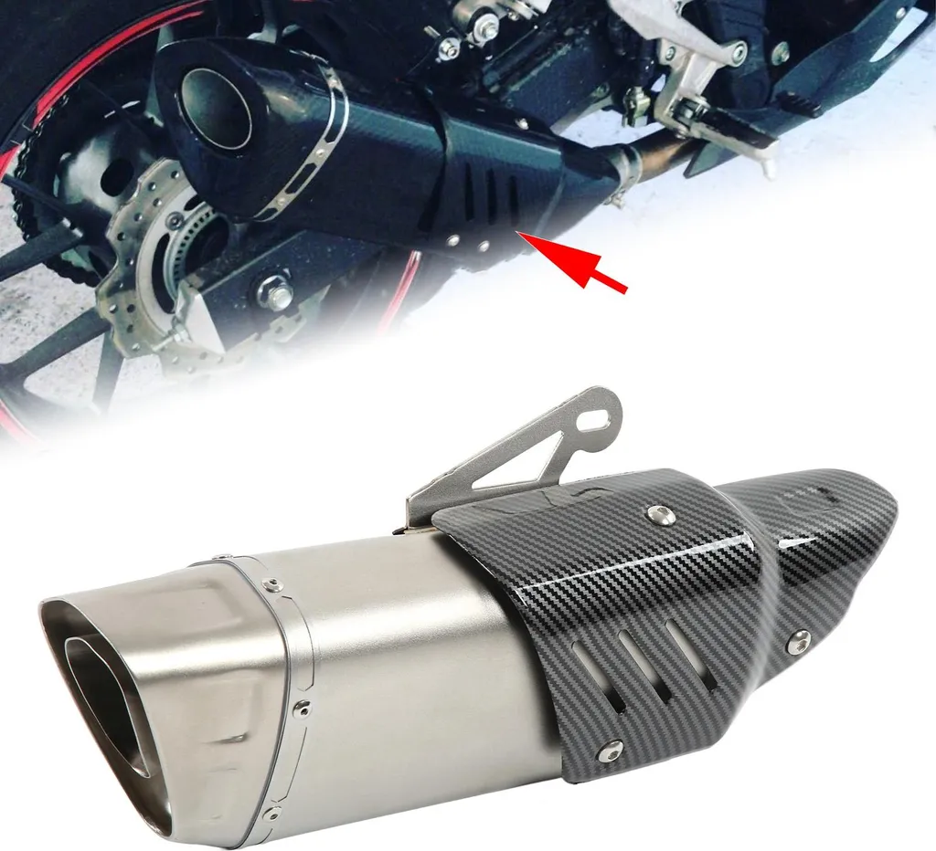 Silencieux d'échappement universel 51mm, look carbone pour moto sport