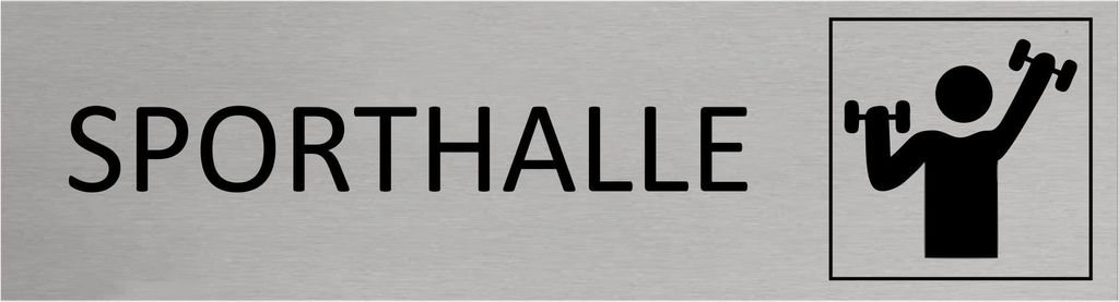 CombiCraft Aluminium Türschild Sporthalle 165x45mm mit 3M-Tape