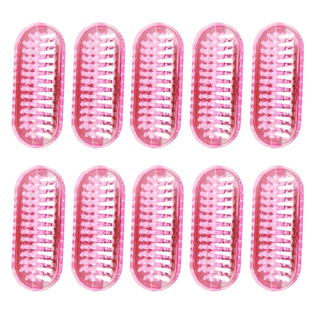 10er Set doppelseitige Nagelbürsten, schonende Hand- und Fingernagelreinigung, rosa