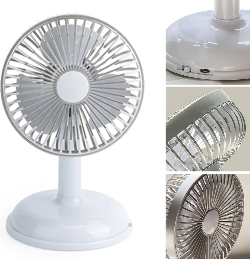 Mini Ventilateur USB Rétro Bleu - Idéal Bureau/Table - Confort d'Été - 3
