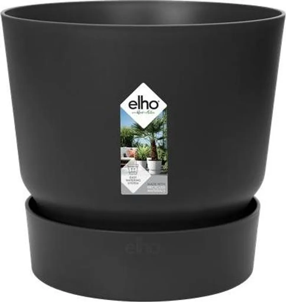 Pot de fleurs intérieur et extérieur noir 14cm - Bac à plantes durable