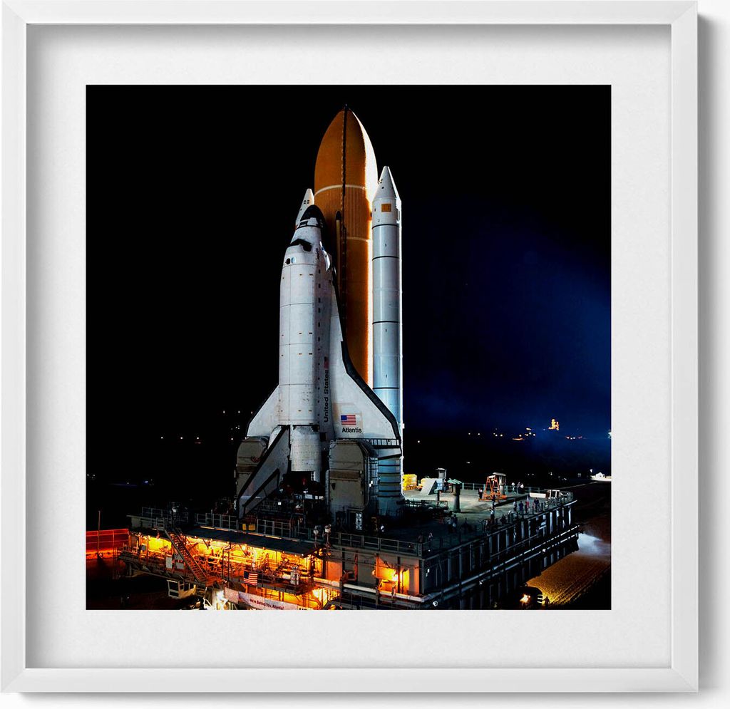 NASA-Weltraumrakete– Wandbild mit Rahmen – Gerahmtes Bild – Wanddekoration – 50x50 cm – Weiß Rahmen