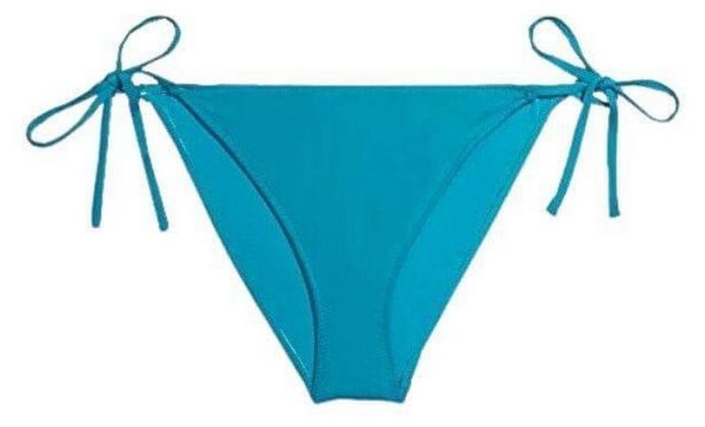 Calvin Klein - Bikinihöschen für Damen, Seitlich gebunden NA528 (XL) (Blau)