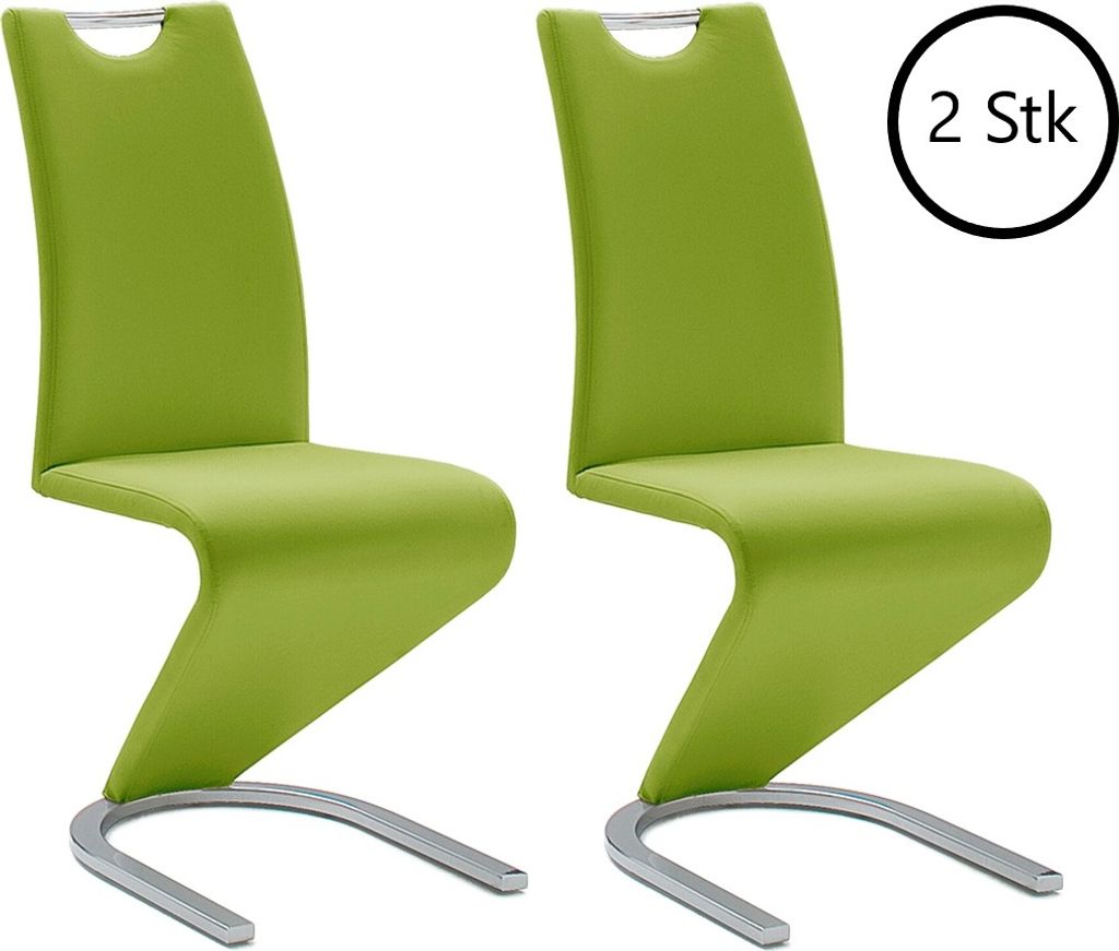 Schwingstuhl Esszimmerstuhl Schwingstühle Freischwinger "Pupik I" (2er Set) Lime