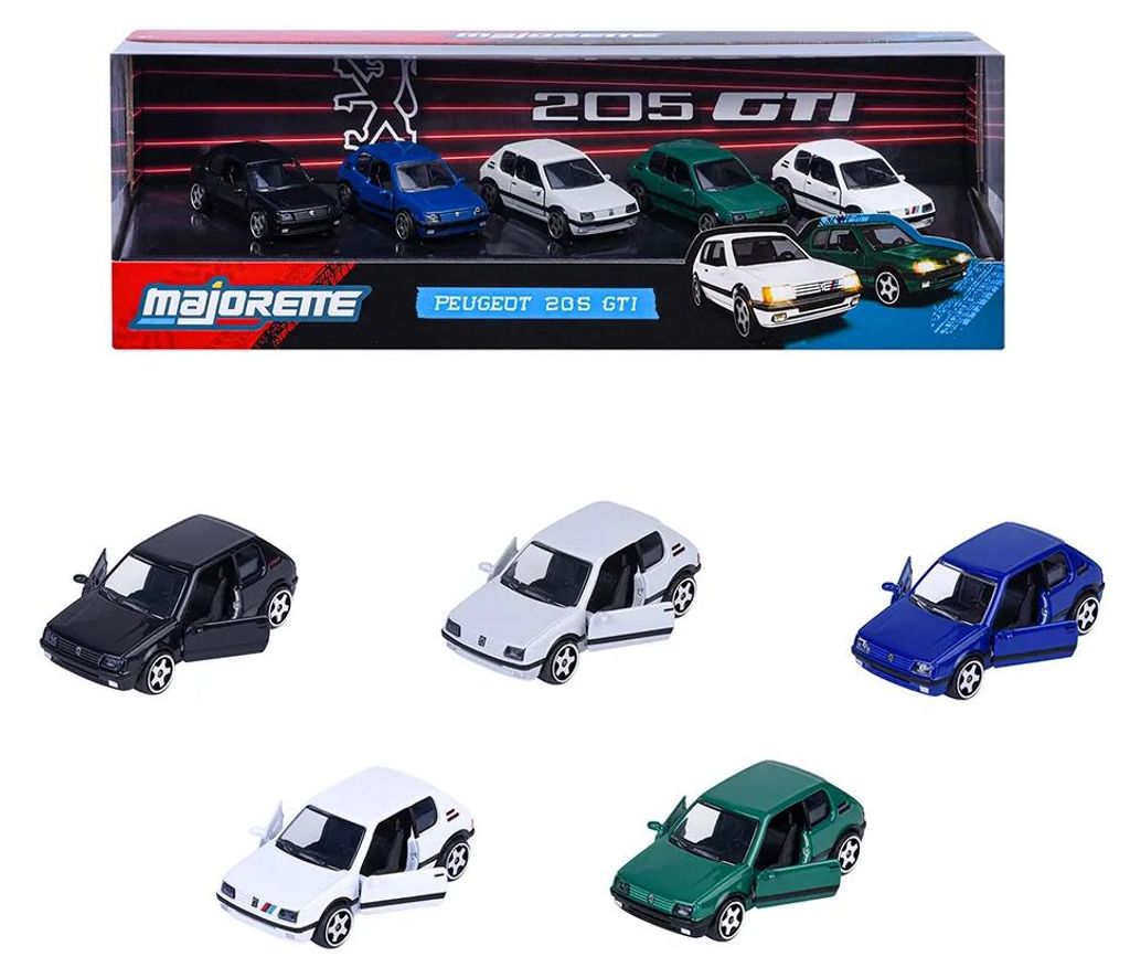 Majorette Peugeot 205 Gti cadeauverpakking, auto, blauw, Productafbeelding 