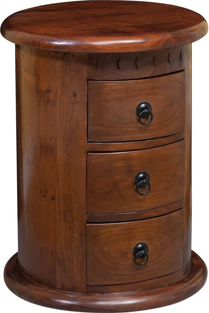 Commode en Bois d'Acacia Style Colonial Oxford Nougat - Finition Laquée