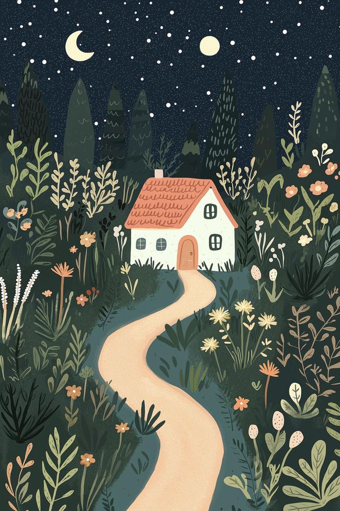 Plakat 20x30cm Muster für Kinder, Mädchen und Jungen - Haus 2