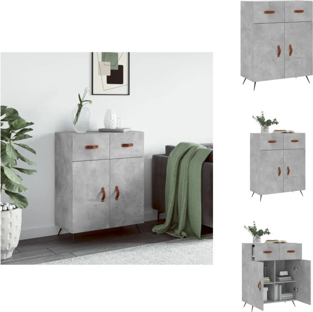 Mobile Credenza 69,5x34x90 cm Grigio Cemento | Arredo vidaXL Legno