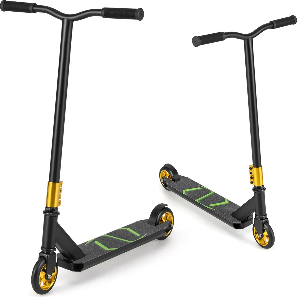 COSTWAY Trottinette Stunt Freestyle pour Enfants de 10 Ans et Plus Noire