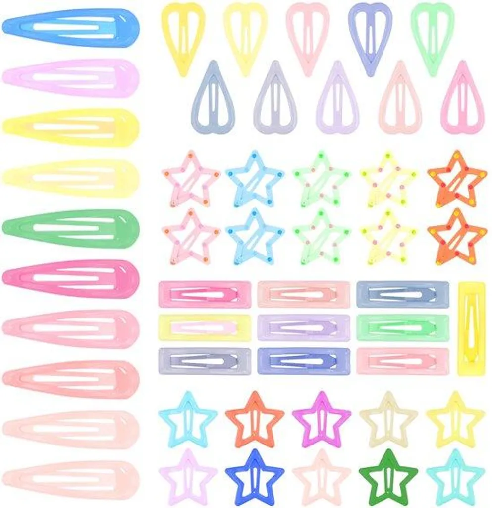 Accessoires coiffure fille barrettes en métal 50 pièces multicolores