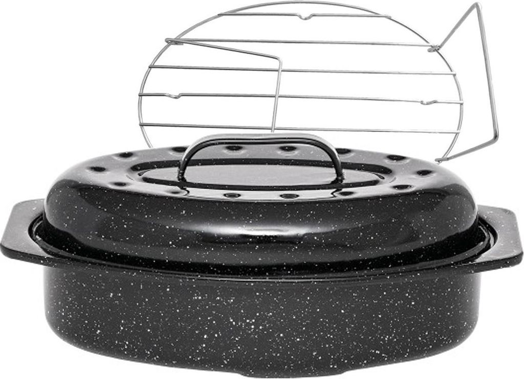 Kohlenstoffstahl ovale cocotte 38x26cm + gitter Warmcook 0508+2006