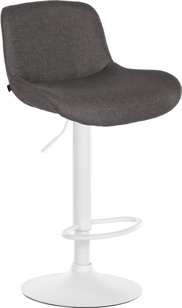 Moderner weißer Barhocker – Bequemer Designhocker – Höhenverstellbar und 360° drehbar | Farbe: dunkelgrau, Material: Staub