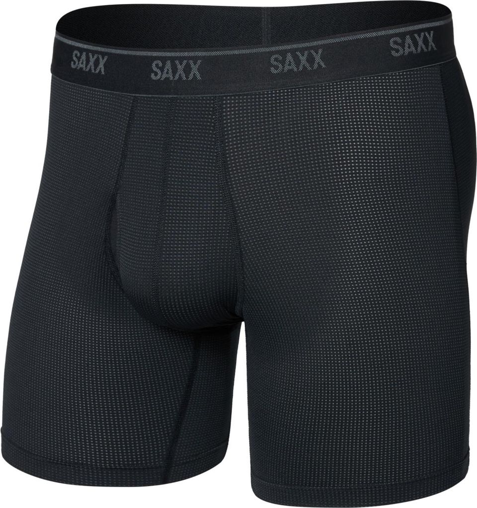SAXX Herren QUEST Quik-dry Mesh Boxer Brief FLY BLACK : S Größe: S