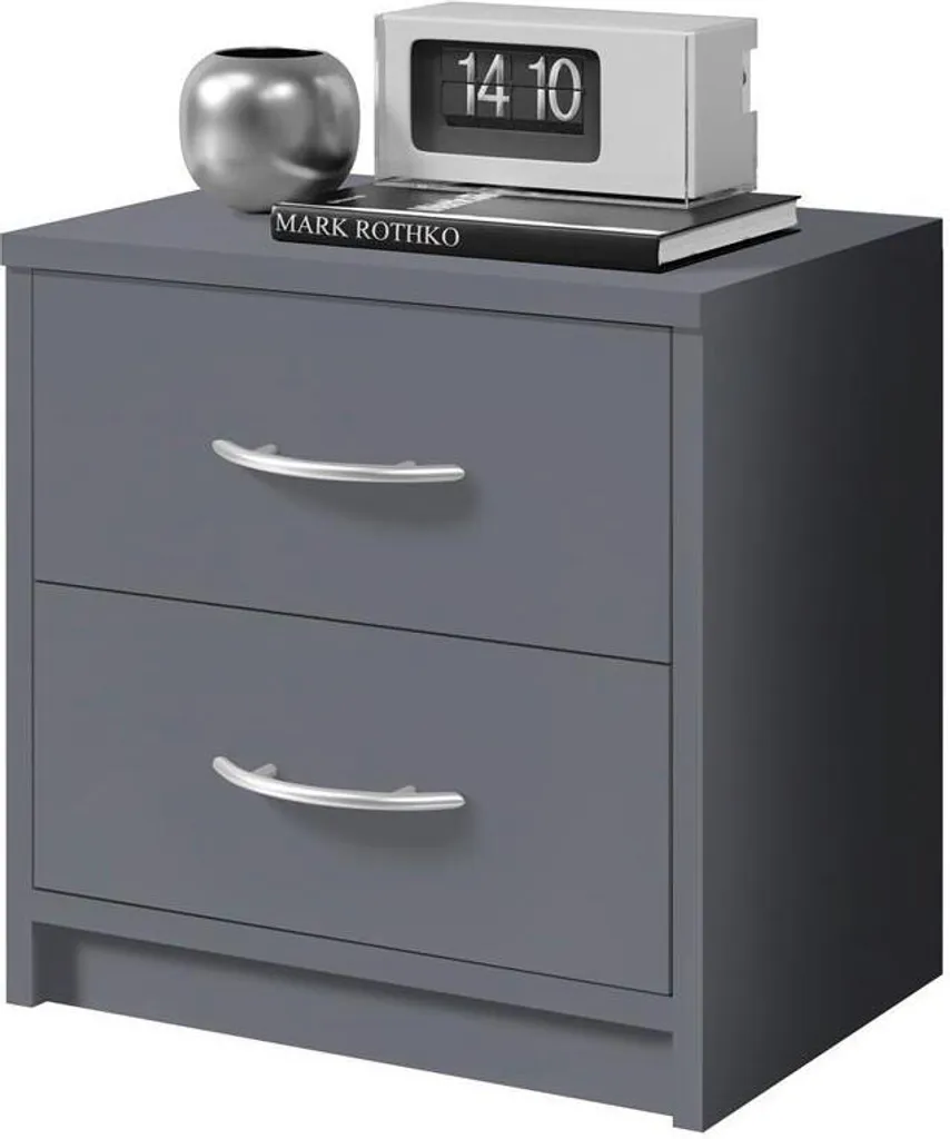Table de chevet Pepe Graphite 39x39x28 cm meuble de chambre compact