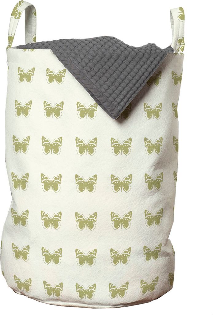ABAKUHAUS Entomologie Wäschesack, Dainty fliegende Insekten, Wäschekorb mit Griffen Kordelzugverschluss für Waschsalons, 33 cm breit x 49 cm hoc...