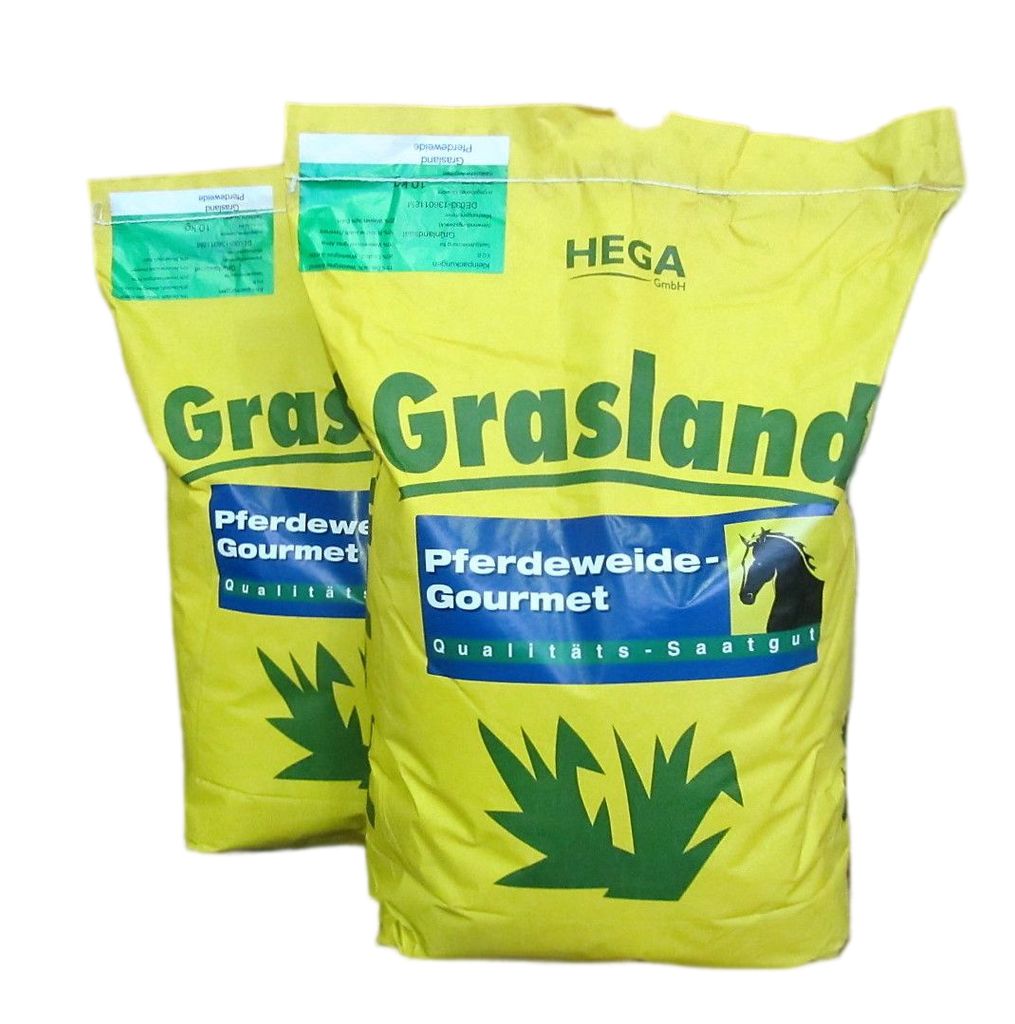 HEGA Grasland Pferdeweide, Pferdewiese, 2 x 10kg, Grassamen, Weidegras, Wiese, Weide, Futtergras