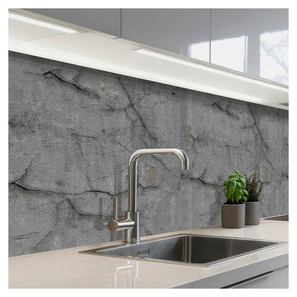 Selbstklebende Küchenrückwand 80x200 cm Küchenspritzschutz Wandschutz ohne Bohren Alt - Beton - Wand