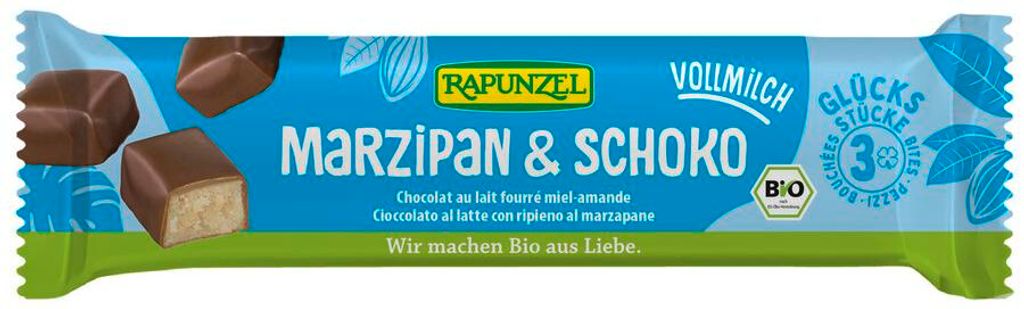 BATONIKI MARCEPANOWE Z MIODEM W CZEKOLADZIE MLECZNEJ BIO 50 g - RAPUNZEL