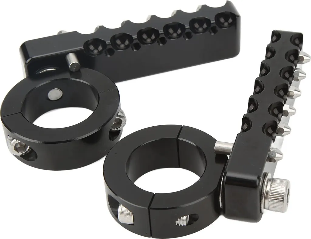 Repose-pieds de route pour moto, supports réglables avec grip en acier