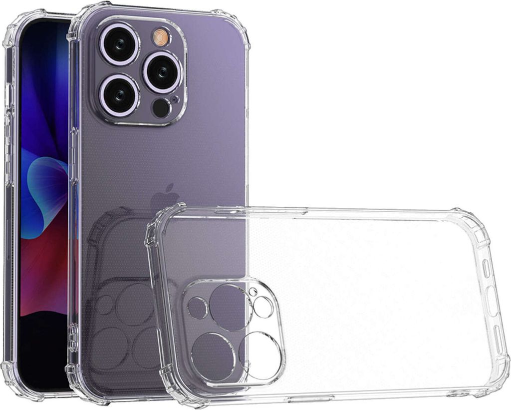Für Apple iPhone 15 Pro Schock TPU Schutz Handy Hülle Tasche Cover Transparent