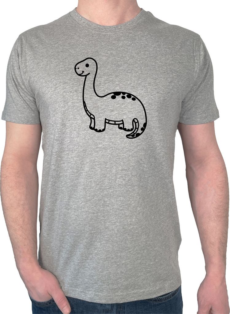 Huuraa Herrenshirt Brontosaurus Dinosaurier Geschenk Größe XXL Sport Grey Bio Baumwolle Fairtrade Brontosaurus Geschenkidee