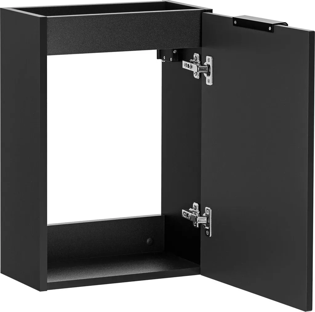 Armoire Sous Lavabo Adel Noire 40cm - Cache-Tuyaux Discret et Design - 3