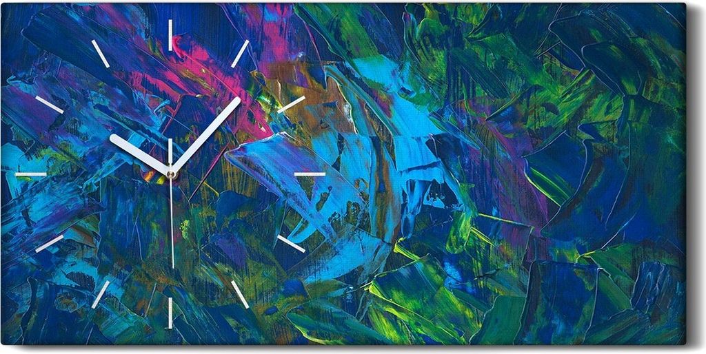 Wandbild Leinwand Bilder Wanduhr Geräuschlos 60x30 Malerei Abstrakte Kunst - weiße Hände