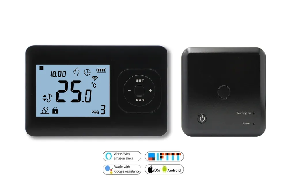 Thermostat Programmable Wifi QH Basic Noir avec Écran Tactile et Connecté