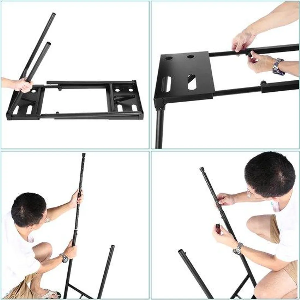 Stand de piano en métal réglable en hauteur universel pour clavier noir