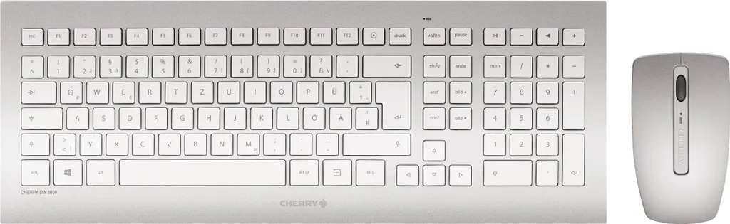 Pack Clavier et Souris Sans Fil CHERRY DW 8000 Blanc pour Bureau Moderne