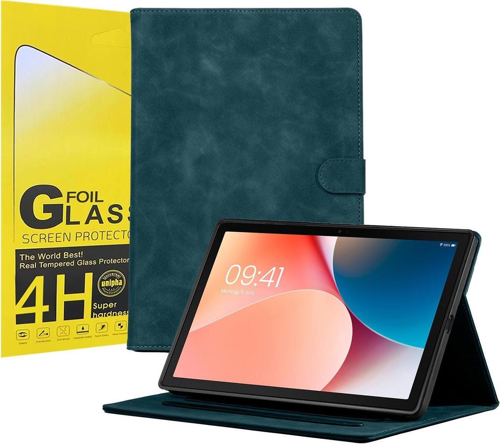 LBH Tablet Schutzhülle + 2x 4H Displayfolie für Samsung Galaxy Tab A9 2023 8.7 Zoll Cover Case Schutz Tablet Farbe: Petrol