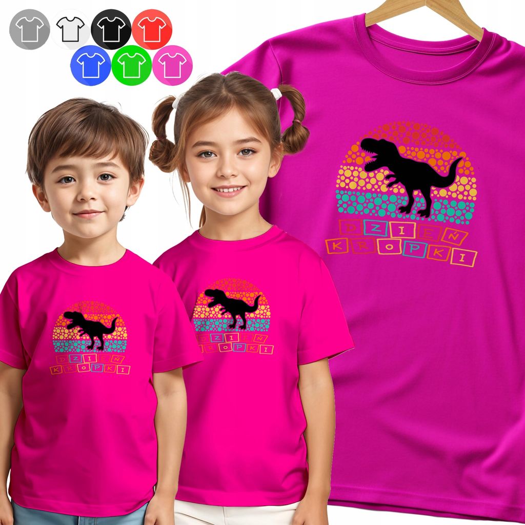 Kinder-T-Shirt - Dots Tag Punkt Dino Dinosaurier - 110 Xs