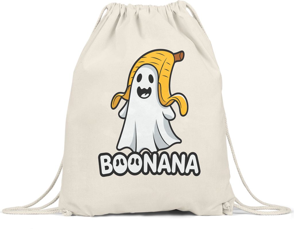 Boonana Lustiges Bananen-Geistmotiv Turnbeutel Geschenkidee witziges Design Halloween