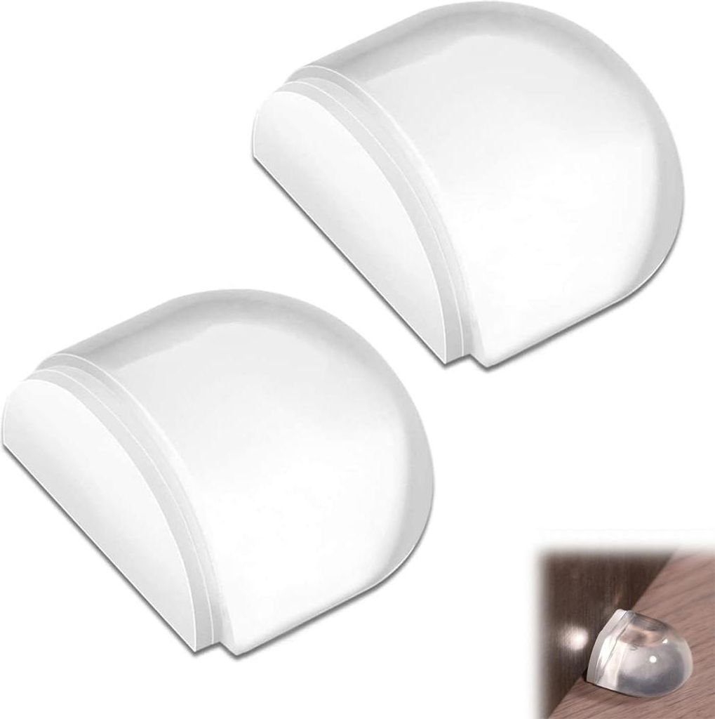 Türstopper Set von 2 - Transparente Selbstklebende Türstopper für Wände - Böden und Möbel für Zuhause und Büro