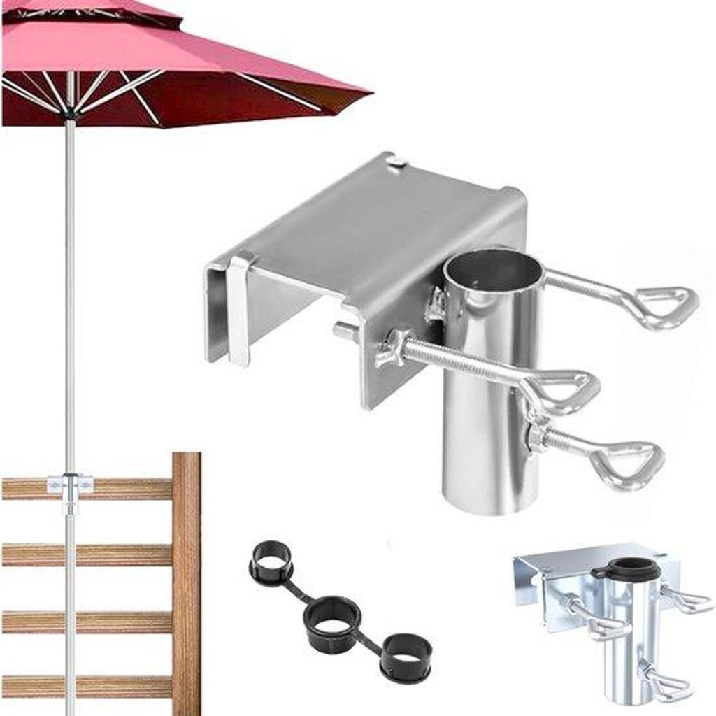 Parasolhalterung für Außen - 1 Stück - Parasolhalter mit Klem für Terrasse oder Tisch - Metallparasolhalter - Geeignet für Garten, Terrasse, B...
